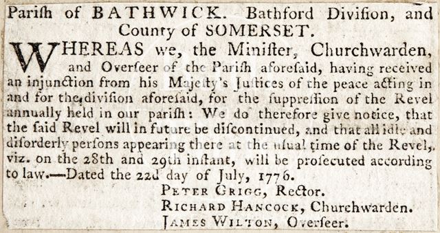 The Revel, Parish of Bathwick, Bath 1776