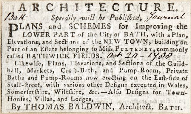 Plans and schemes for improving the lower part of Bath 1788