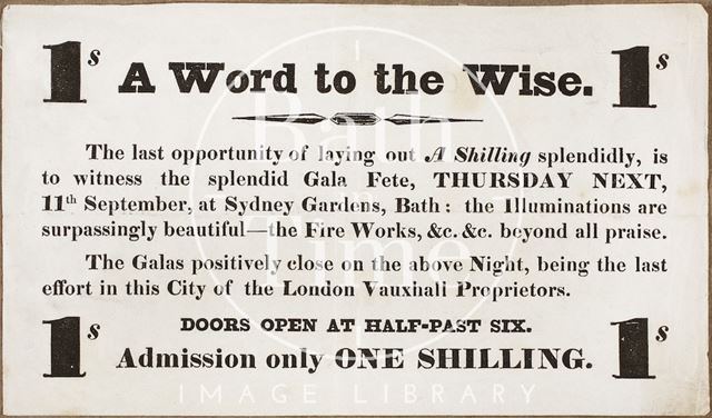 Sydney Gardens, Bath. A Word to the Wise 1845