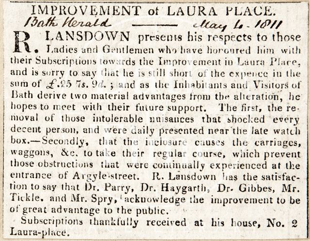 Improvement of Laura Place, Bath 1811