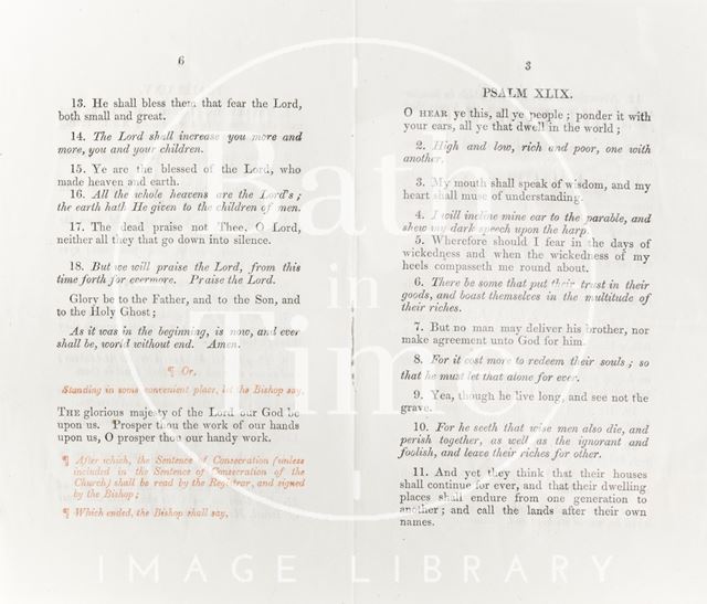 The Form of Service for the Consecration of the Cemetery, Bathwick, Bath 1856 - continued