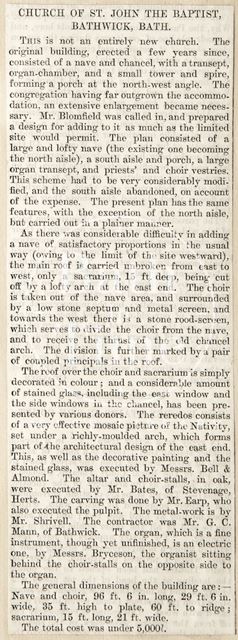 Church of St. John the Baptist, Bathwick, Bath c.1871