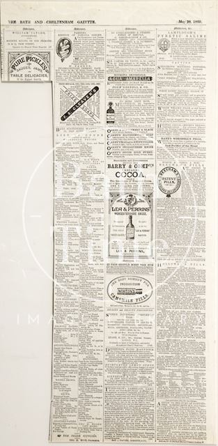 The Bath and Cheltenham Gazette advertisements 1869