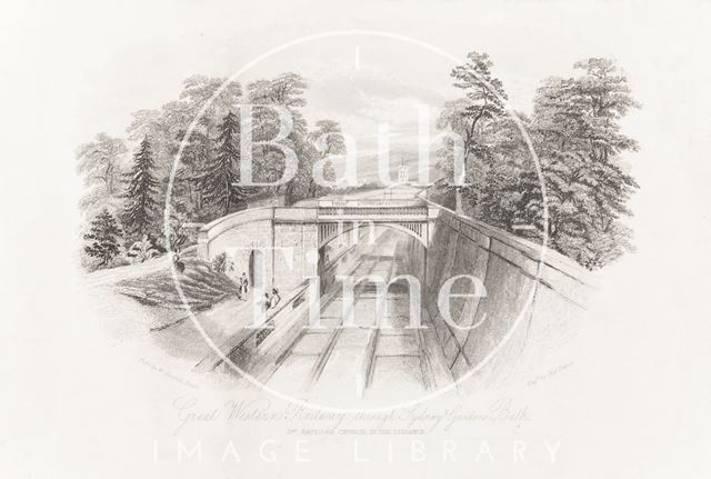 Great Western Railway, through Sydney Gardens, Bath 1844