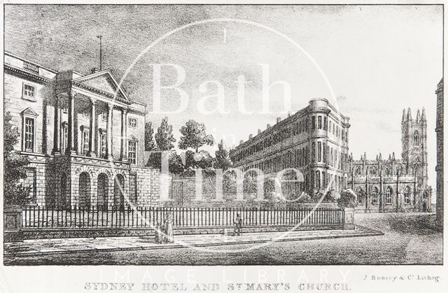 Sydney Hotel and St. Mary's Church, Bath 1823