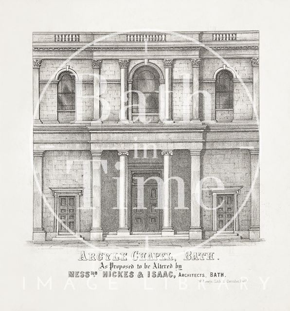 Proposed alterations, Argyle Chapel, Bath 1862