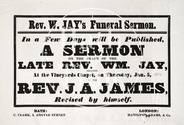 Rev. Wm. Jay's funeral sermon 1854