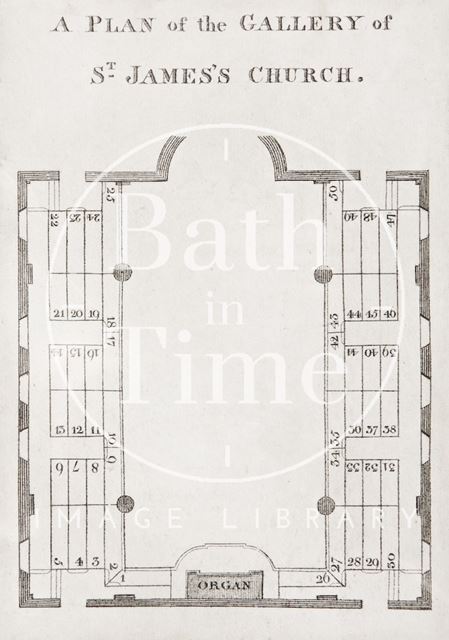 A Plan of the Gallery of St. James's Church, Bath c.1850