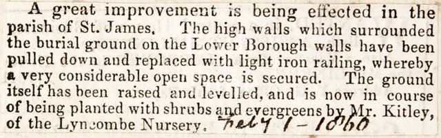 Parish of St. James improvements, Bath 1860