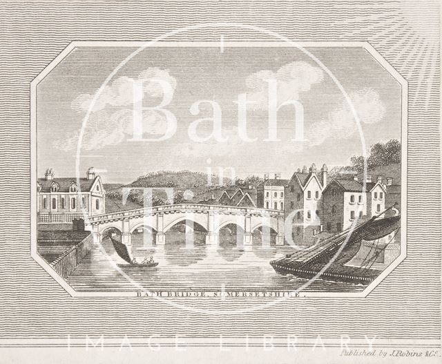 Bath Bridge (the Old Bridge), Somersetshire 1818