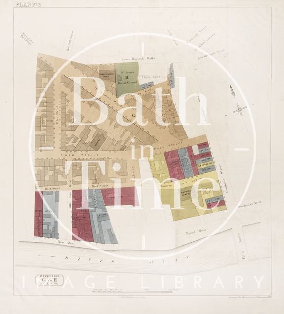 Sales plan of the Ambury area, Bath 1856