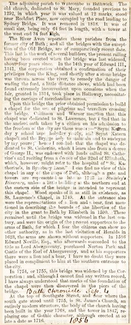 History of the Old Bridge, Bath 1856