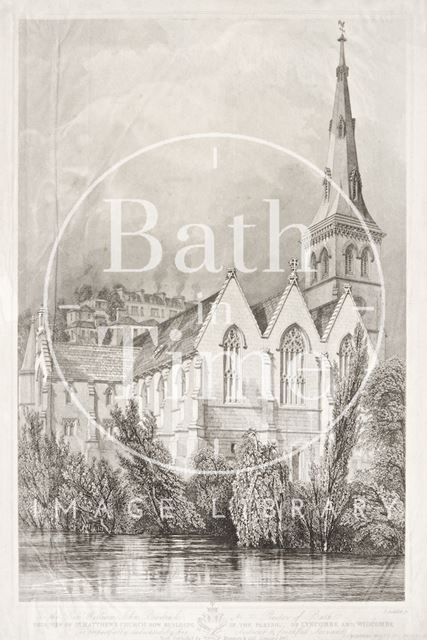 View of St. Matthew's Church, Widcombe, Bath 1847