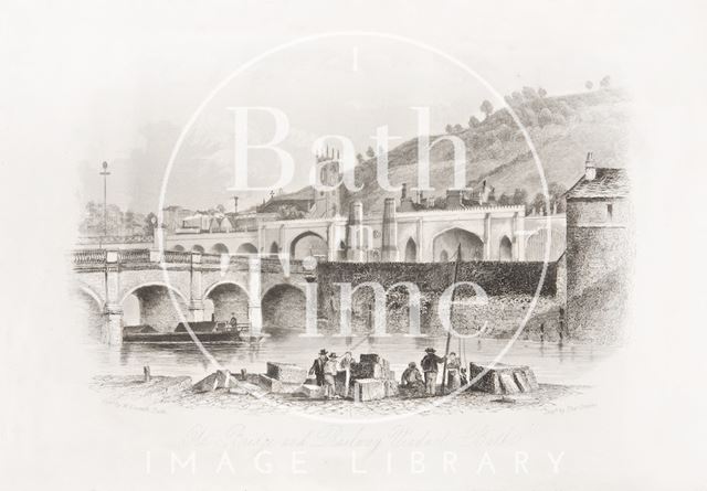 Old Bridge and Railway Viaduct, Bath 1844