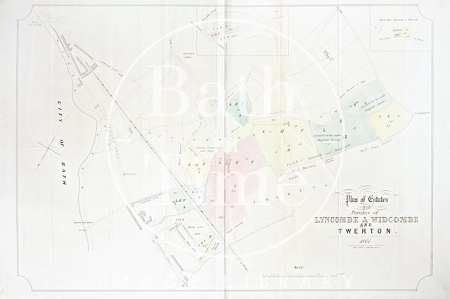 Plan of Estates in Lyncombe, Widcombe and Twerton, Bath 1861