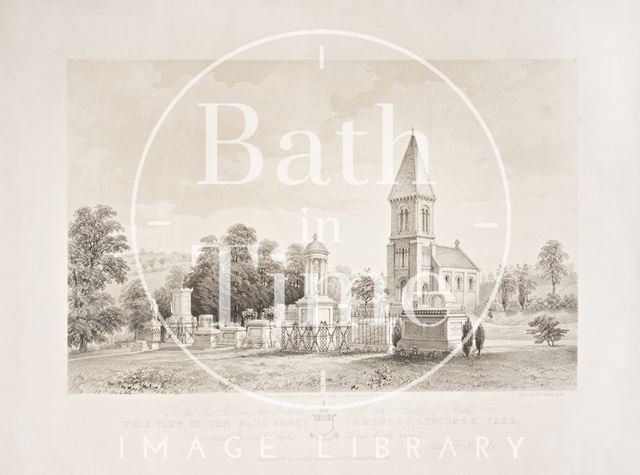 View of the Bath Abbey Cemetery, Lyncombe Vale, Bath 1850