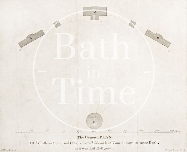 General Plan of Mr. Allen's House and Offices, Prior Park, Bath 1749