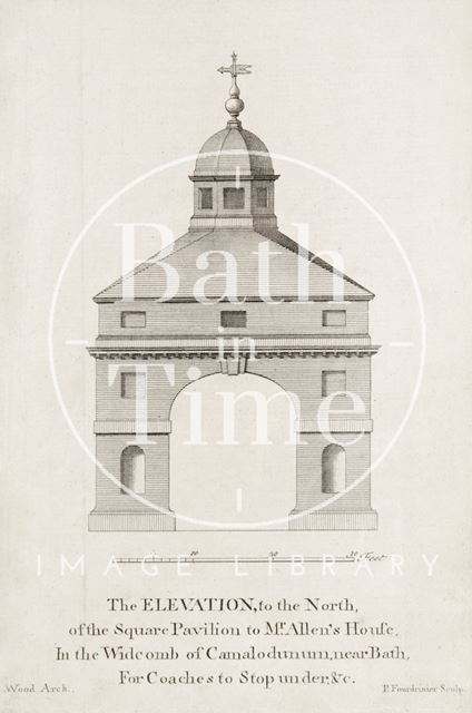 The north elevation of the pavilion to Mr. Allen's House, Bath 1749