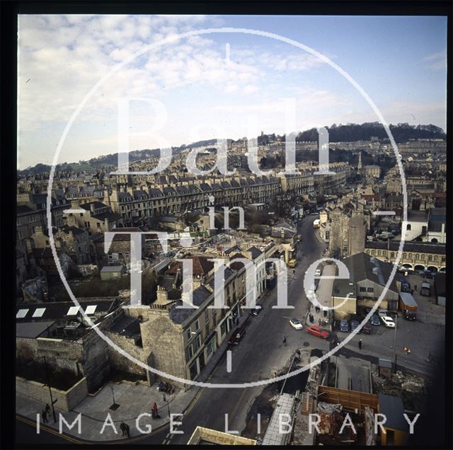 Snowdon. View from crane at the Beaufort (now Hilton) Hotel, Bath 1972