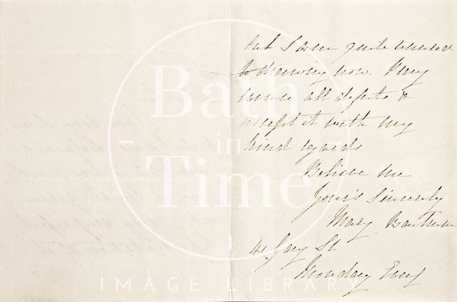 Letter from Mary Bartrum, 41, Gay Street, Bath c.1850? - continued