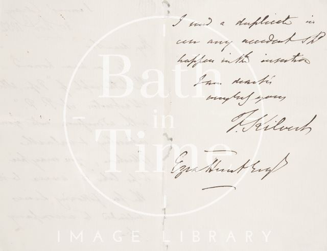 Reverse of letter from Kilvert to Ezra Hunt 1852 - continued