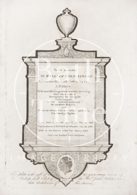 Memorial to William Warburton, D.D. c.1805