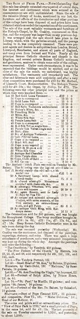 The sale of Prior Park estate, Bath 1856