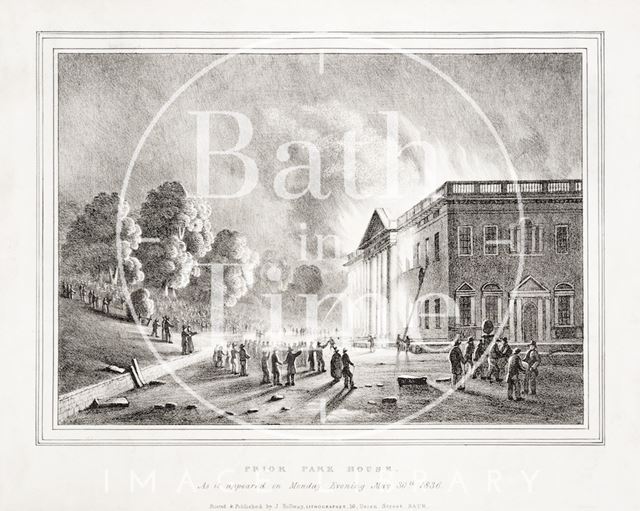 Prior Park House ablaze, Bath 1836