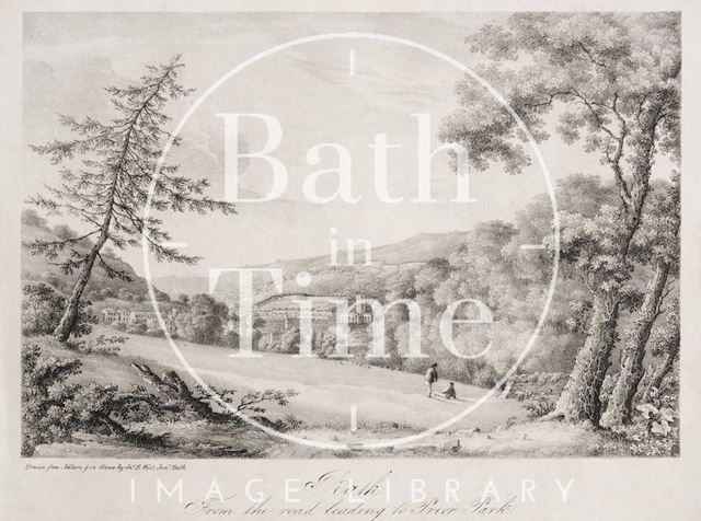 Bath from the road leading to Prior Park, Bath 1833