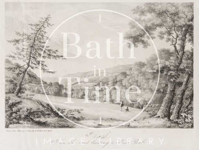 Bath from the road leading to Prior Park, Bath 1833