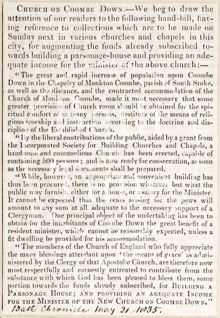 Church on Combe Down, Bath 1835