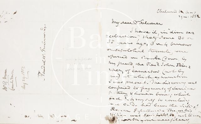 Letter from Richard Warner to Dr. Randall W. Falconer 1853