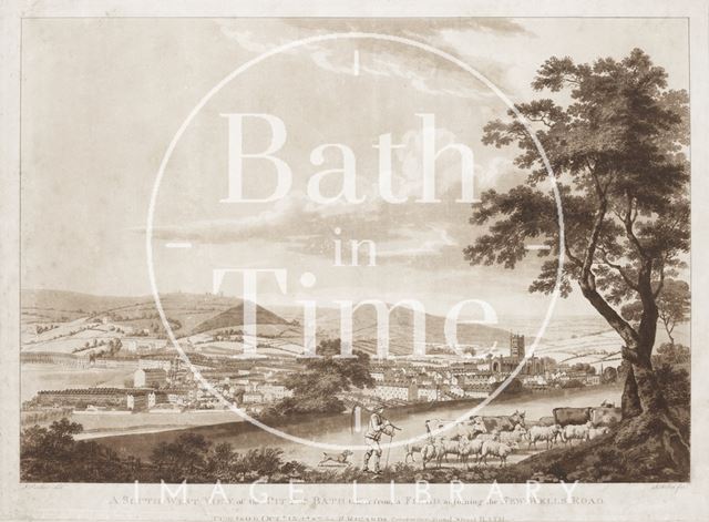 A Southwest View of the City of Bath taken from a Field adjoining the New Wells Road, Bath 1787