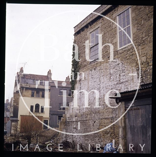 Snowdon. Morford Street and old real tennis courts (now the Museum of Bath at Work), Bath 1972