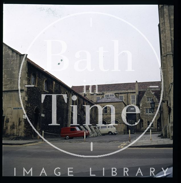 Snowdon. Morford Street and view of old real tennis courts (now the Museum of Bath at Work), Bath 1972