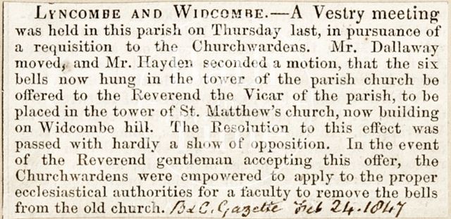 Vestry meeting in the parish church of Lyncombe and Widcombe, Bath 1827