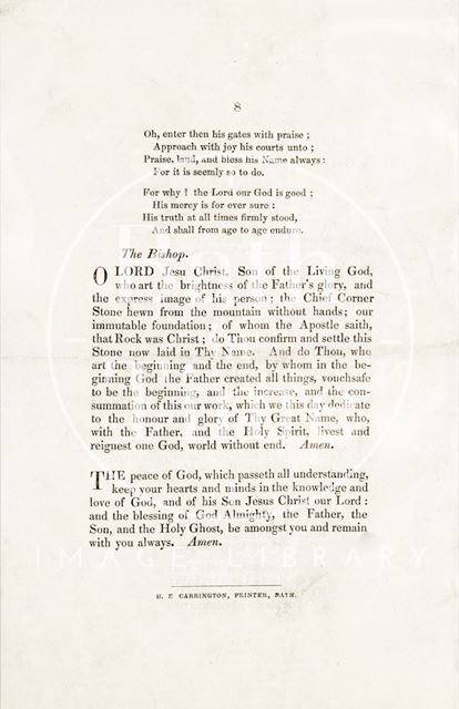 Order of Service for the laying of the foundation stone of a new church of Widcombe and Lyncombe, Bath 1846 - continued