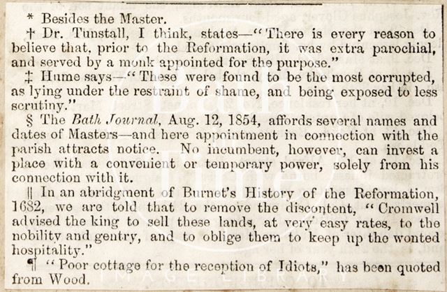 A short history of St. Mary Magdalen Hospital, Holloway, Bath 1854 - continued