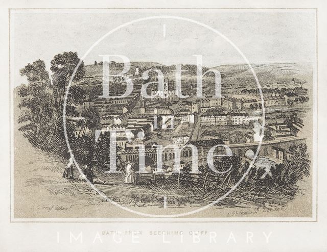 Bath from Beechen Cliff c.1851