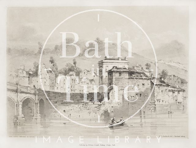 The Old Bath Bridge &c., Before the Alterations, Bath c.1839