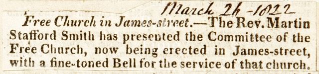 A bell for the New Free Church (Holy Trinity Church), Bath 1822