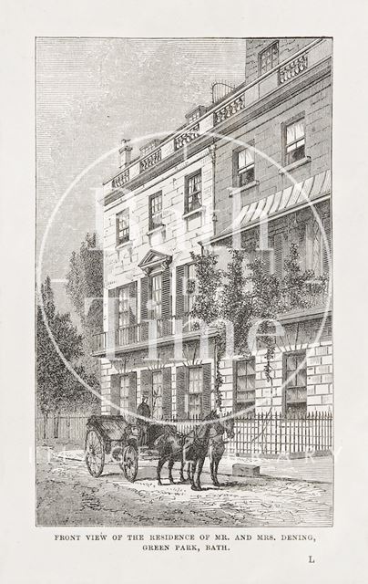 Front view of the residence of Mr. and Mrs. Dening, 20, Green Park, Bath c.1873