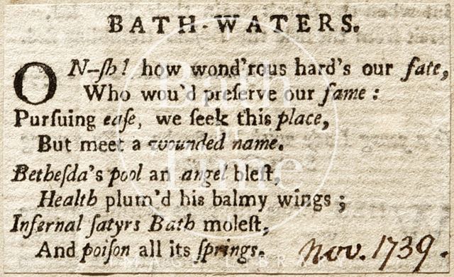 A poem entitled Bath Waters 1739