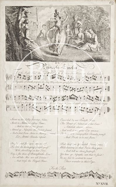 A music sheet on Princess Amelia 1783