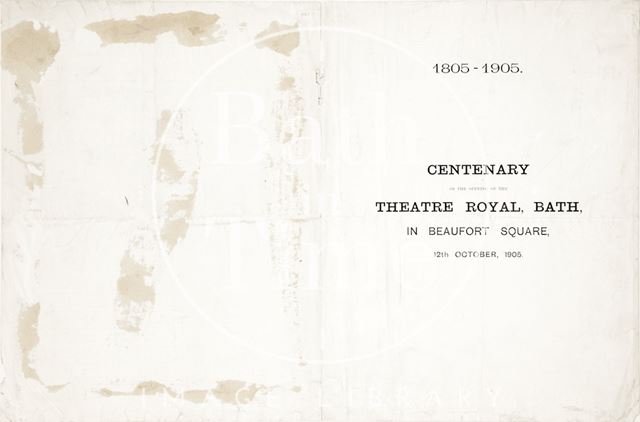 Centenary of the opening of the Theatre Royal, Bath in Beauford Square, Bath 1905