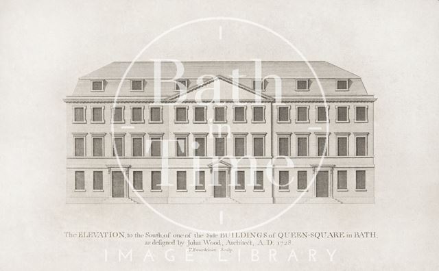 The south elevation of one of the side buildings of Queen Square, Bath 1749