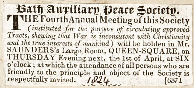 Bath Auxiliary Peace Society 1824