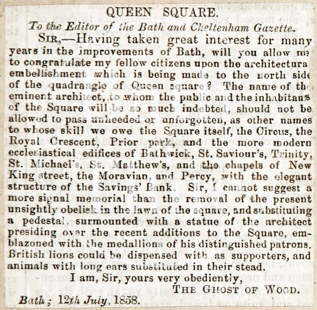 Queen Square, Bath 1858