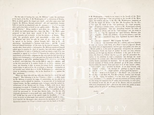 A pamphlet entitled the Knell of Departing Liberty 1854 - verso