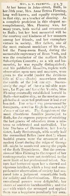 The death of Mrs. A.T. Fleming 1823